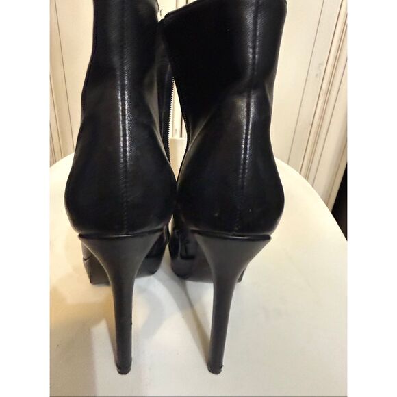 Nasty Gal Women's Faux Leather Side Zip Platform Heeled Booties Black Size 7M - Picture 6 of 16